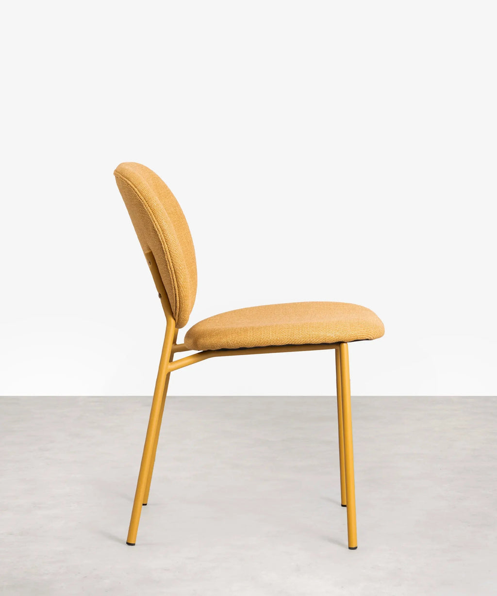 Chaise de salle à manger en tissu et métal Maruchi