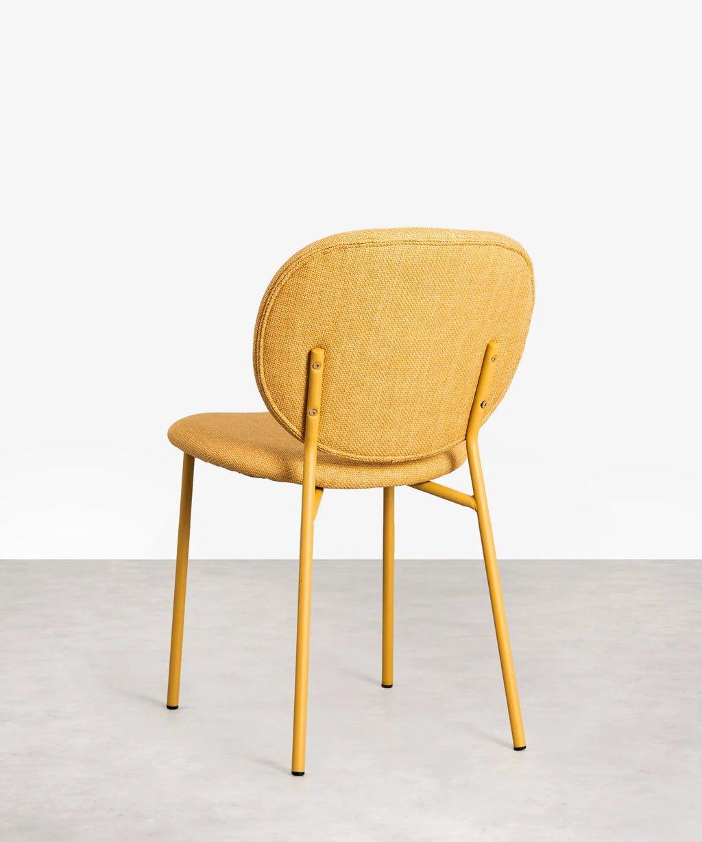 Chaise de salle à manger en tissu et métal Maruchi