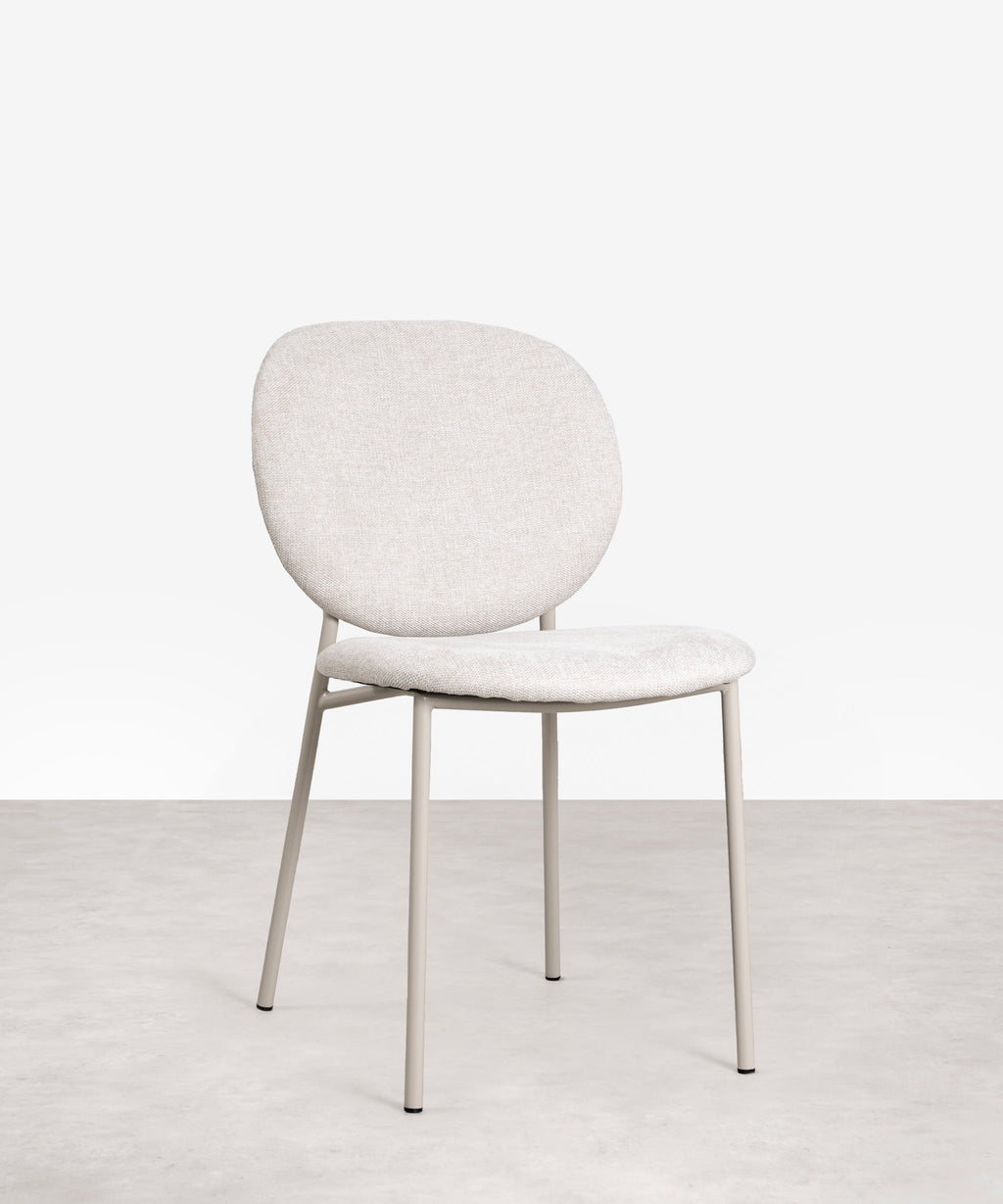Chaise de salle à manger en tissu et métal Maruchi