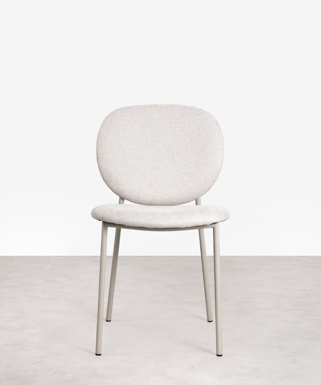 Chaise de salle à manger en tissu et métal Maruchi