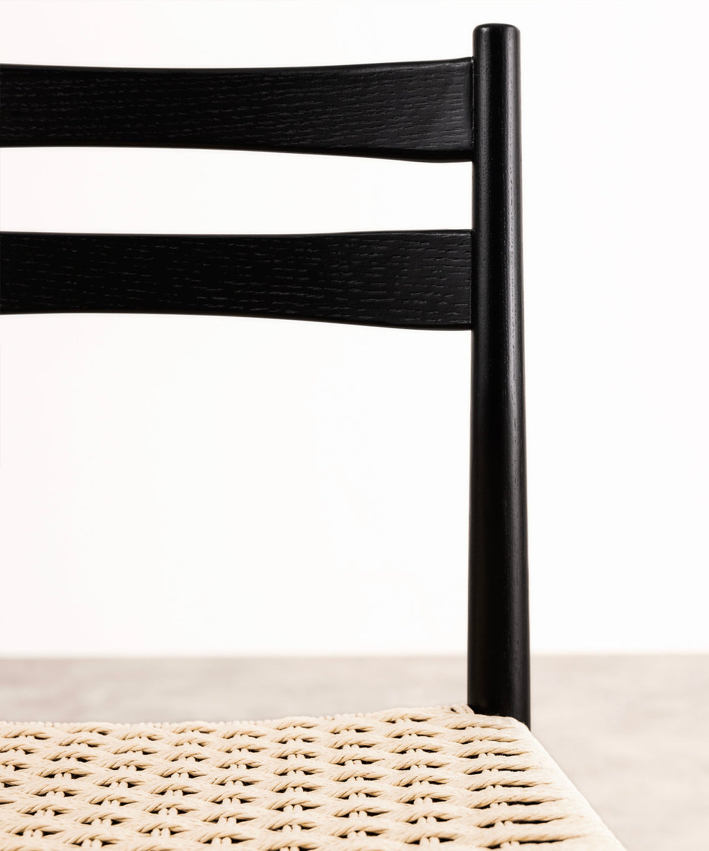 Chaise de salle à manger en bois et corde tressée Nona