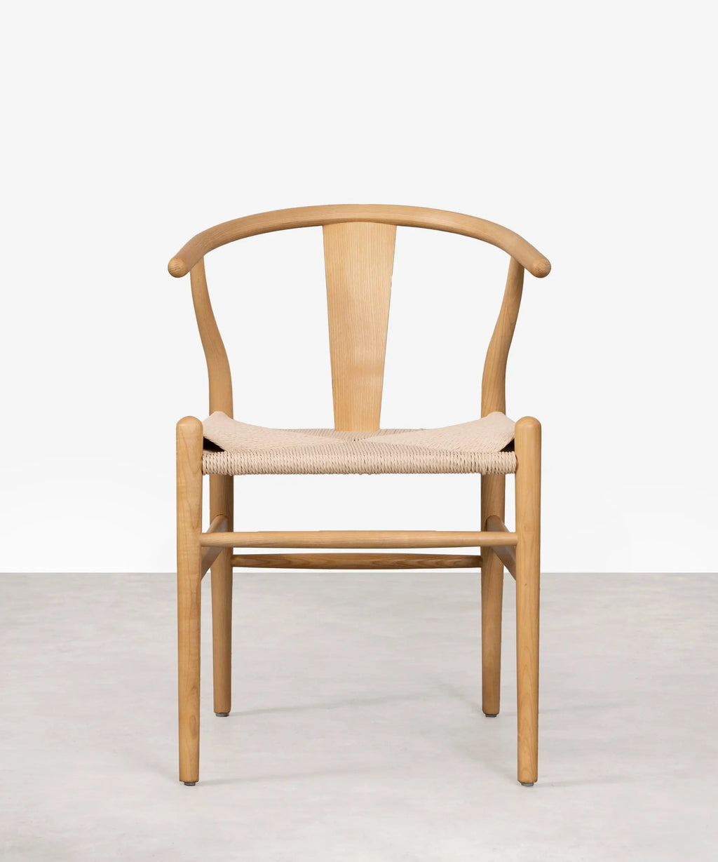 Chaise de salle à manger en bois et corde tressée Nordeco