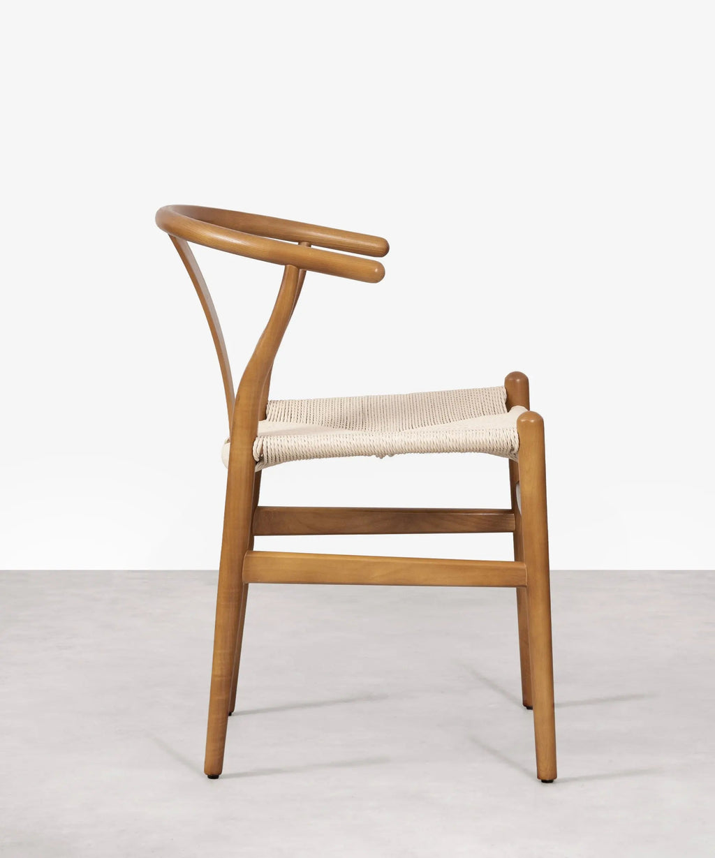 Chaise de salle à manger en bois et corde tressée Nordeco