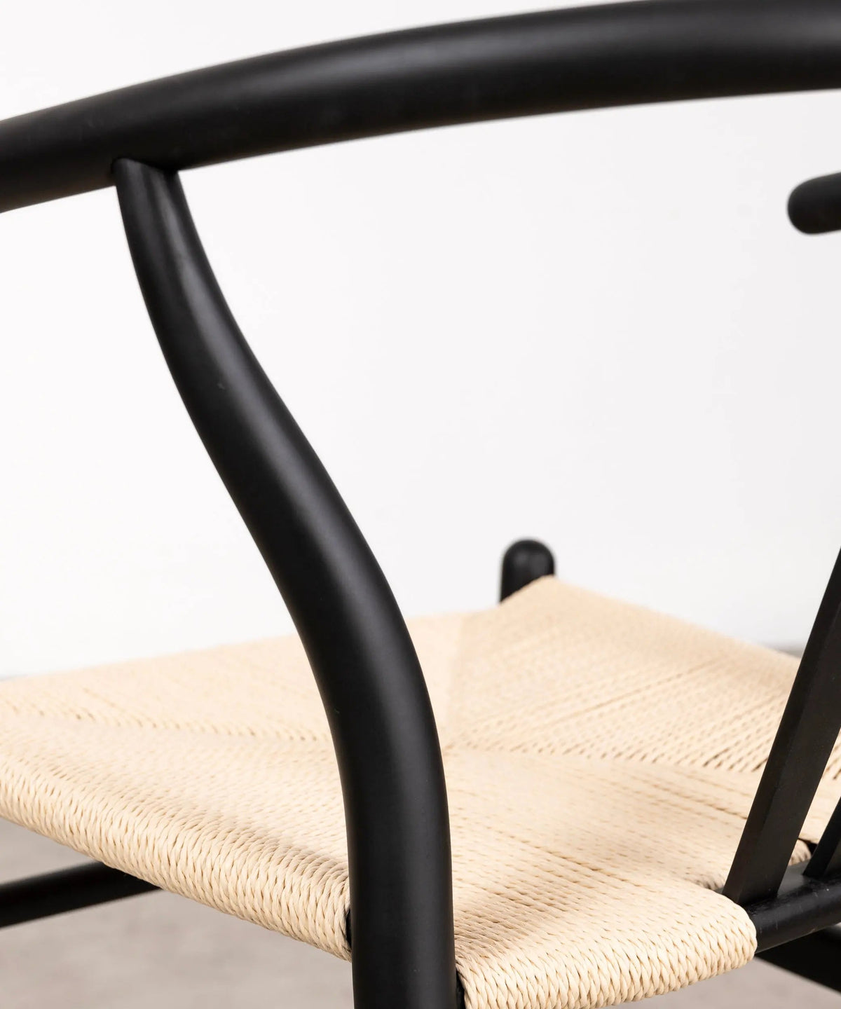 Chaise de salle à manger en bois et corde tressée Retro