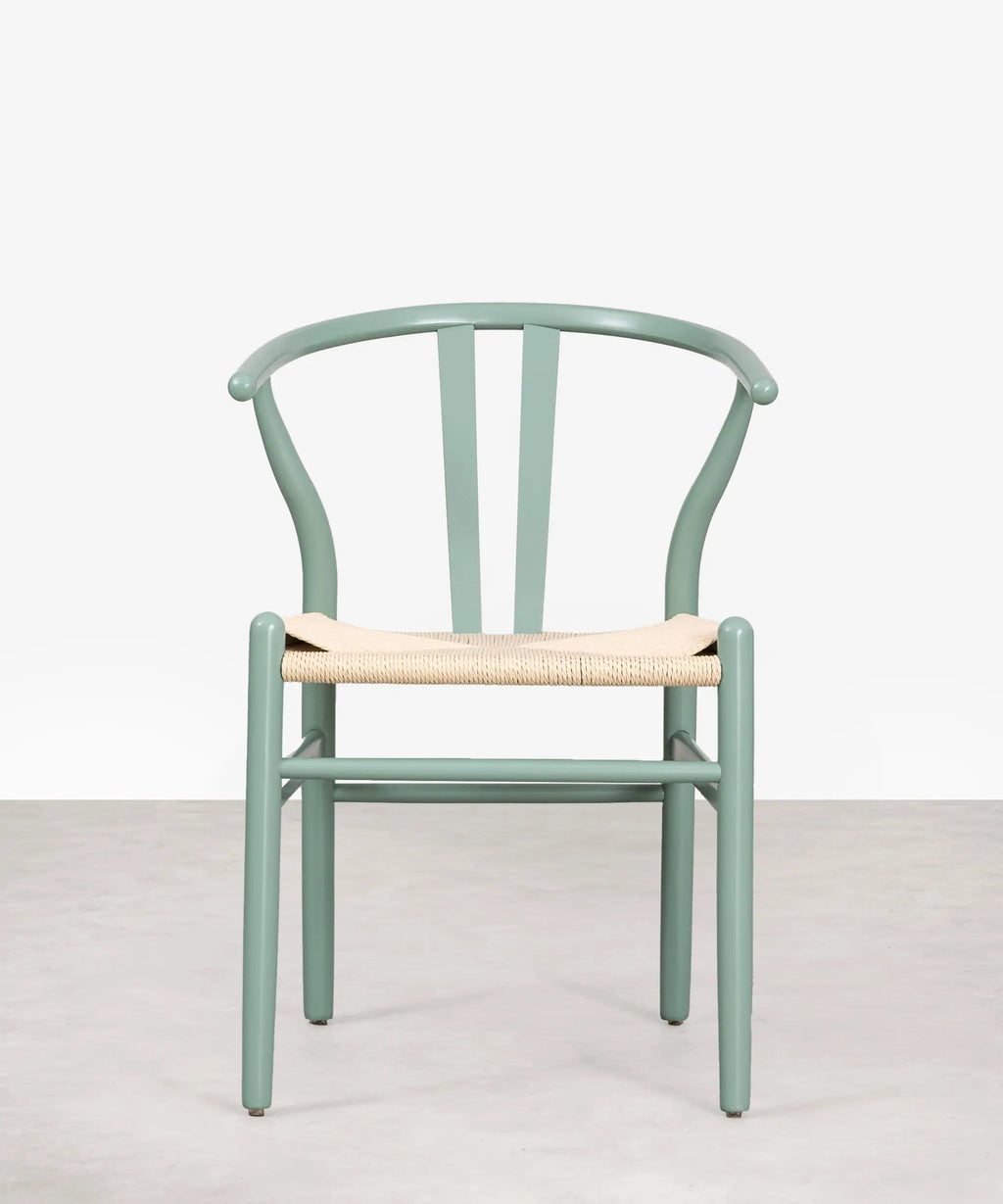 Chaise de salle à manger en bois et corde tressée Retro