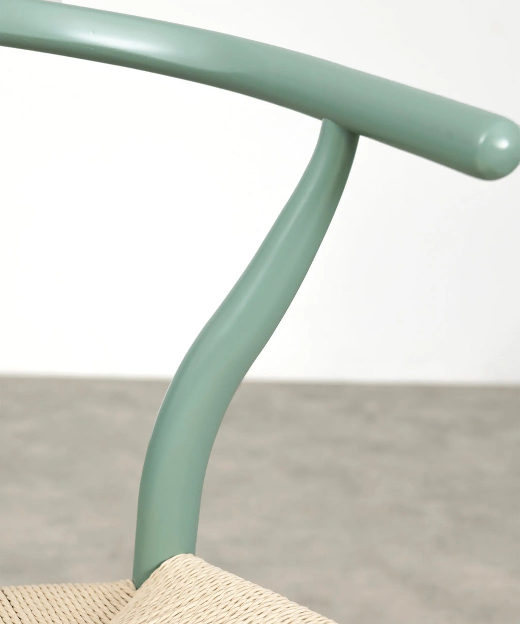 Chaise de salle à manger en bois et corde tressée Retro