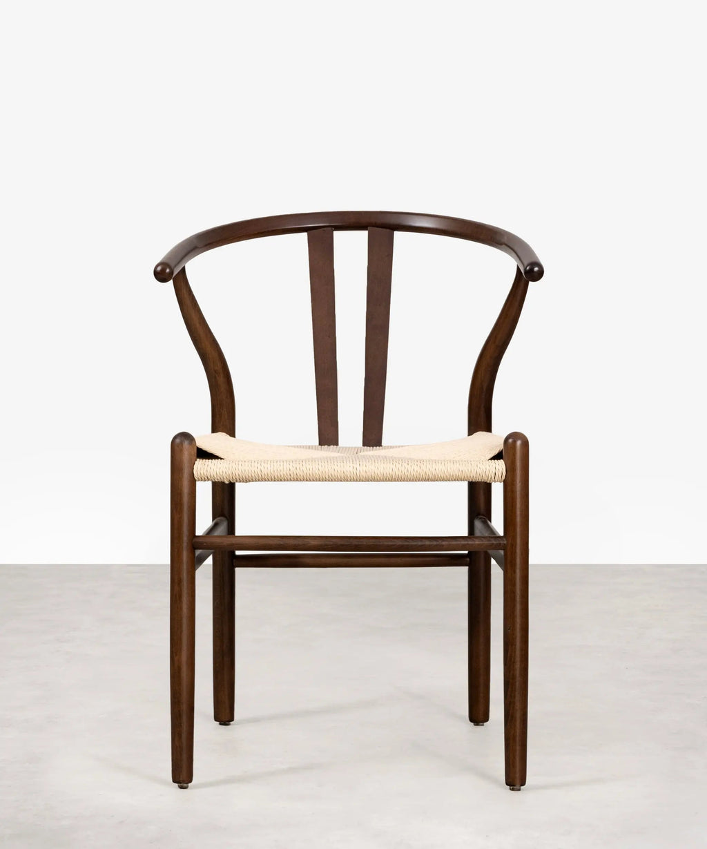 Chaise de salle à manger en bois et corde tressée Retro