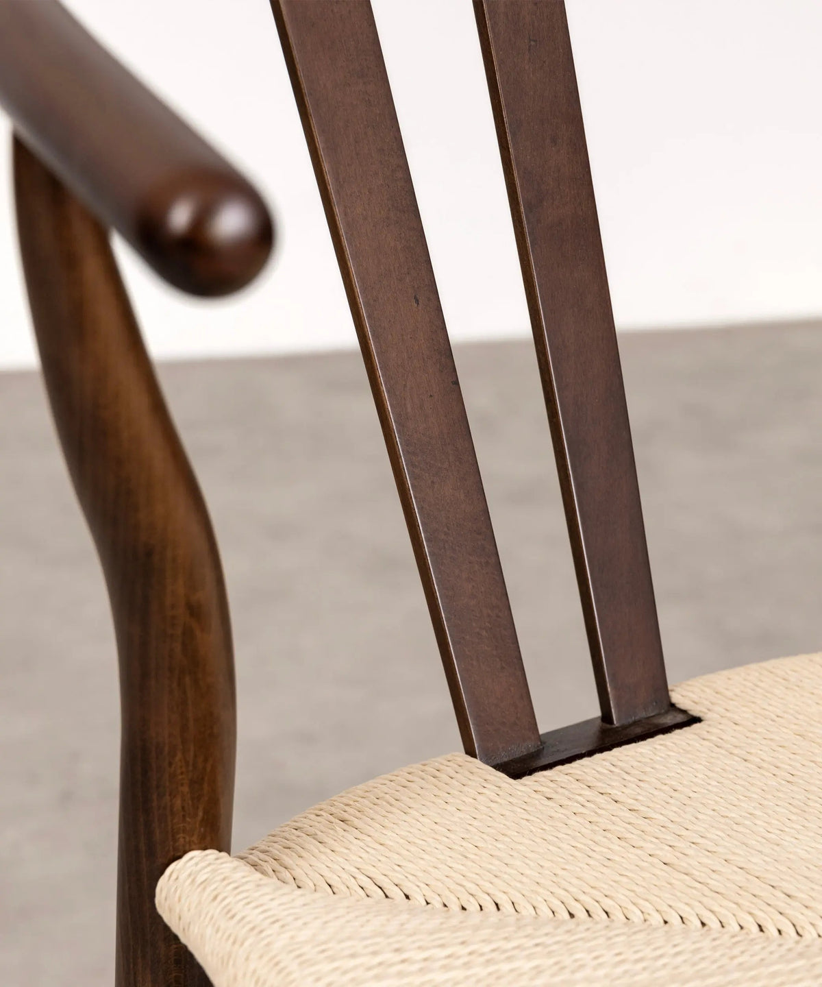 Chaise de salle à manger en bois et corde tressée Retro
