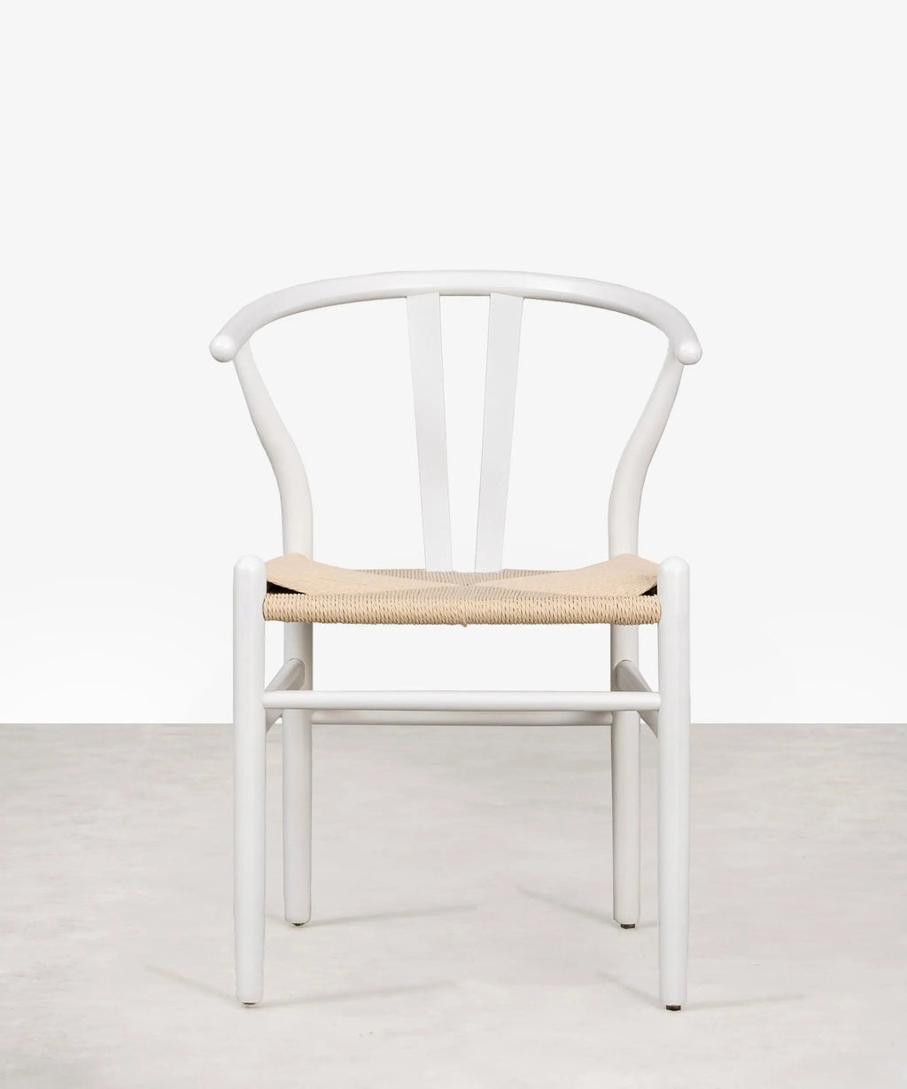 Chaise de salle à manger en bois et corde tressée Retro