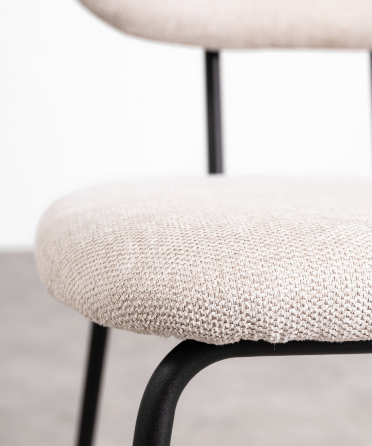 Chaise de salle à manger en tissu et métal Manuela