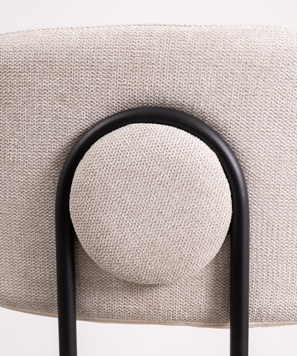 Chaise de salle à manger en tissu et métal Manuela