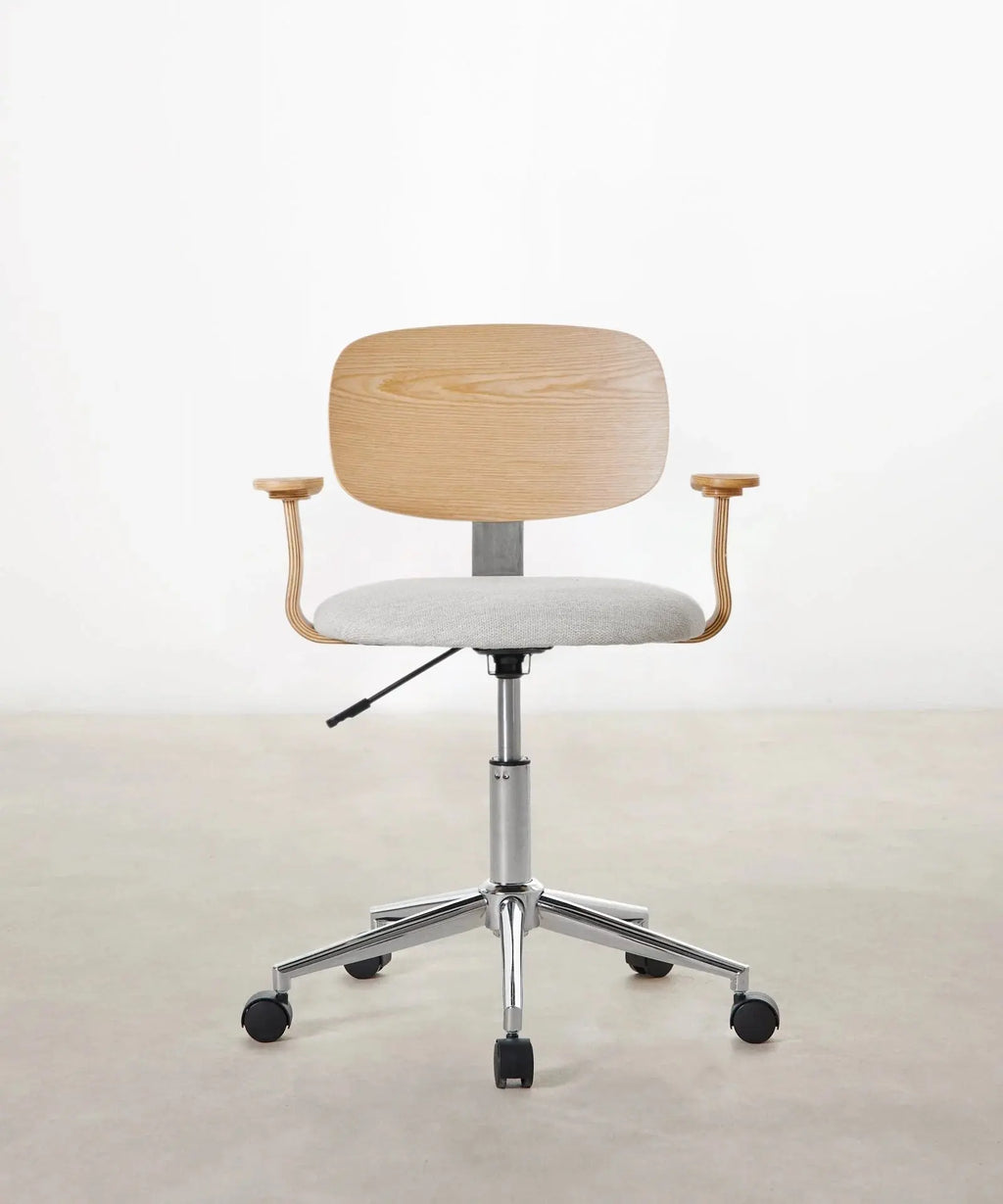 Chaise de bureau réglable en bois rembourrée Morgan