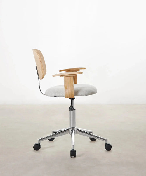 Chaise de bureau réglable en bois rembourrée Morgan