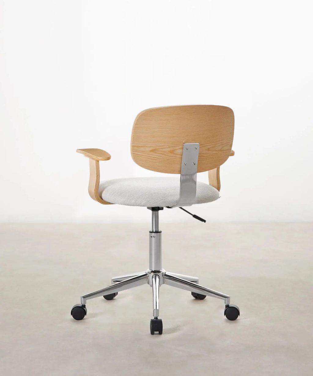 Chaise de bureau réglable en bois rembourrée Morgan
