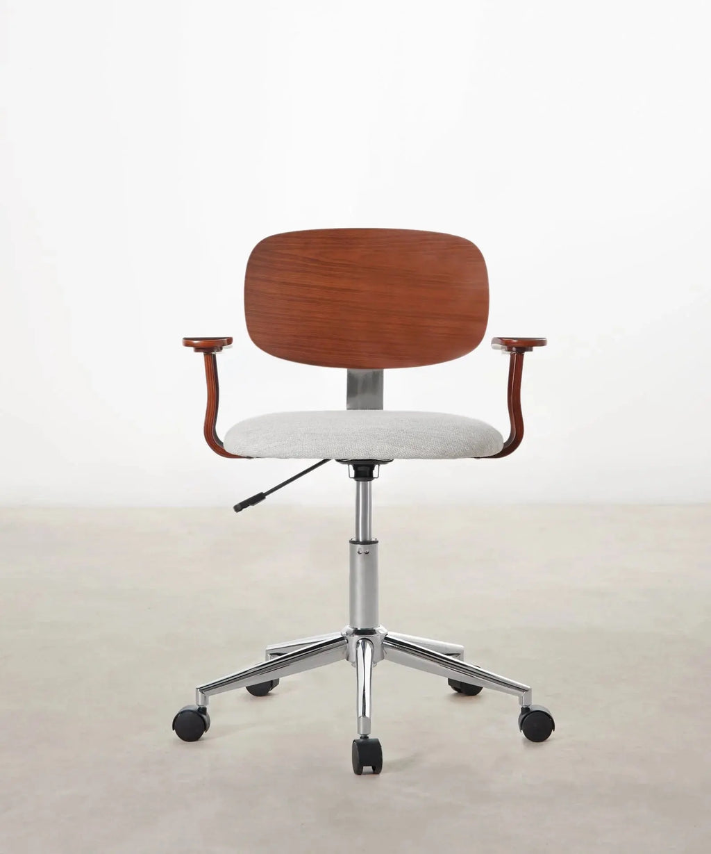 Chaise de bureau réglable en bois rembourrée Morgan