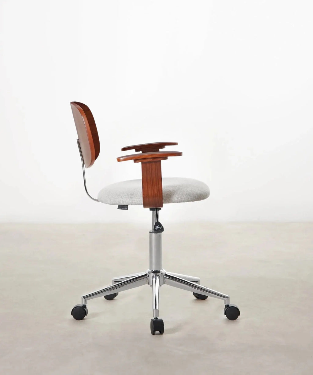 Chaise de bureau réglable en bois rembourrée Morgan