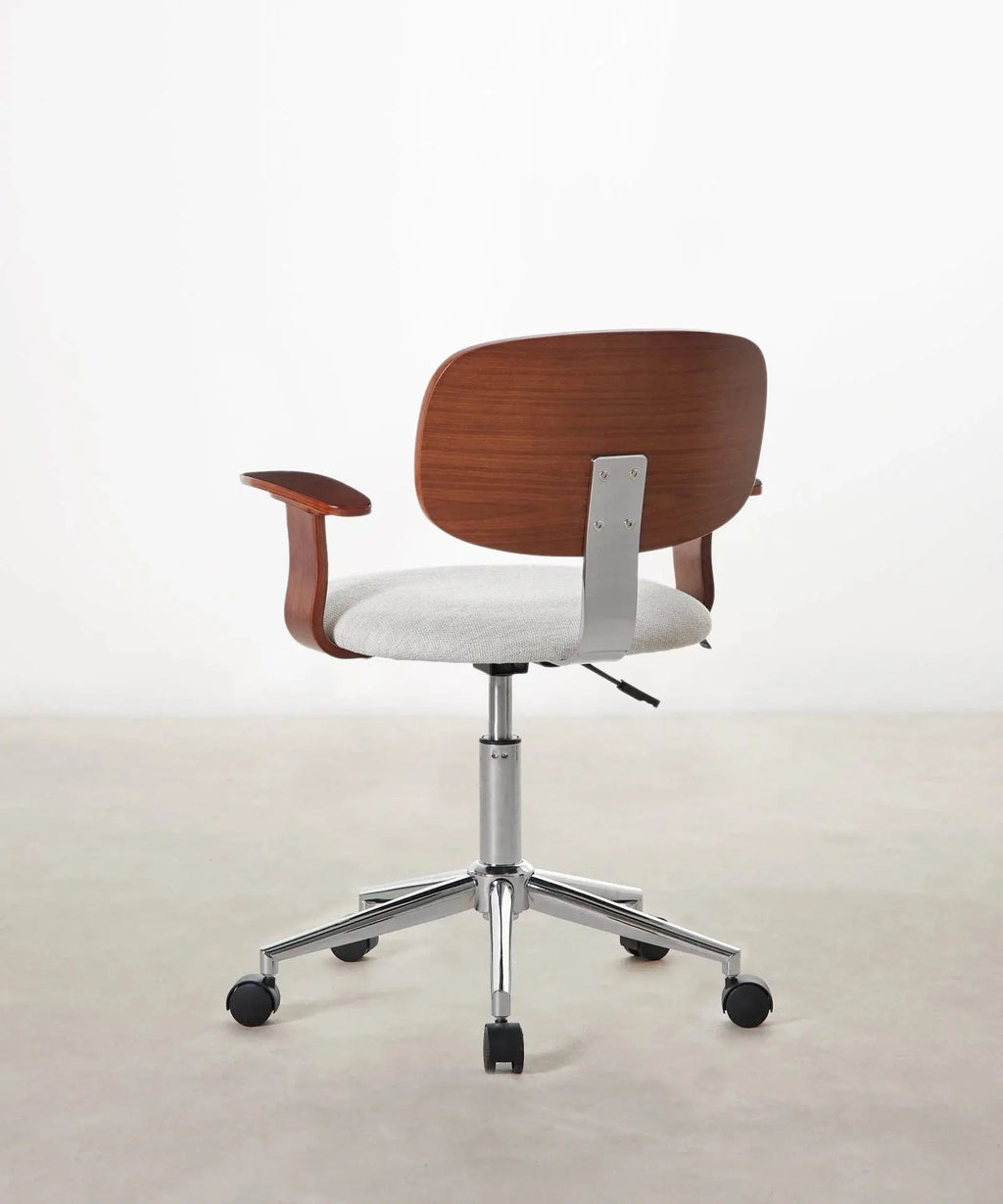 Chaise de bureau réglable en bois rembourrée Morgan