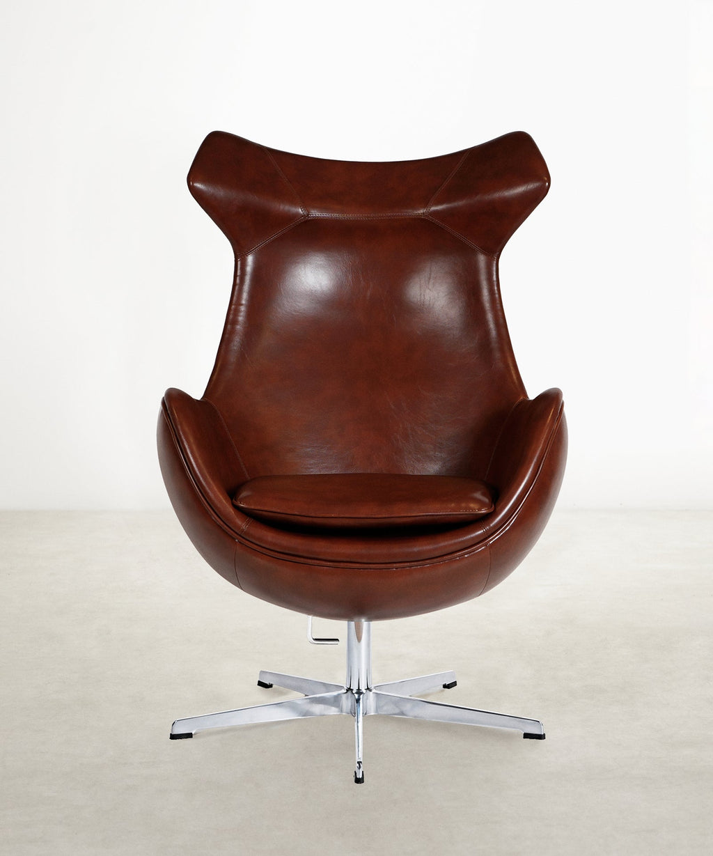 Fauteuil en similicuir et acier avec accoudoirs Monet