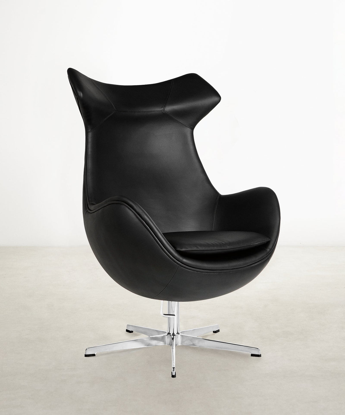 Fauteuil en similicuir et acier avec accoudoirs Monet