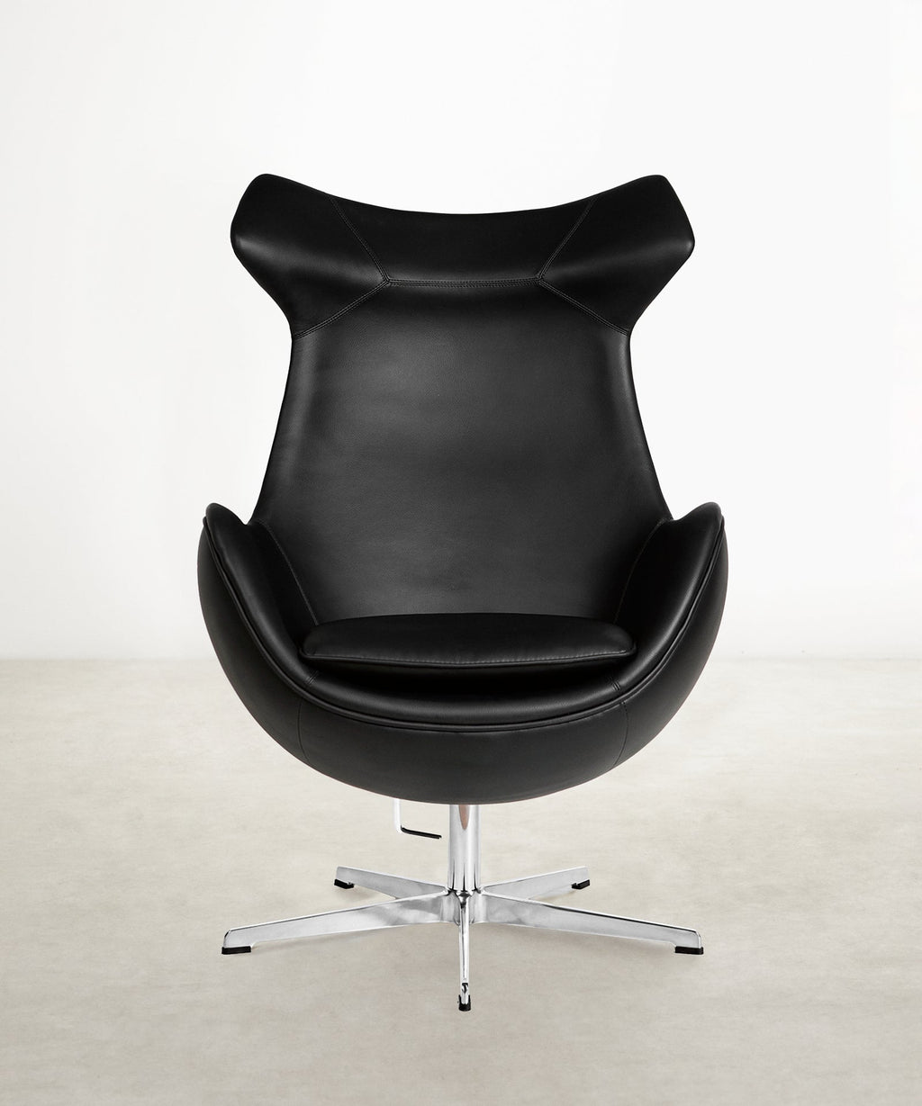 Fauteuil en similicuir et acier avec accoudoirs Monet