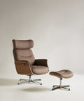 Fauteuil inclinable en bois et rembourré avec repose-pieds Osaka