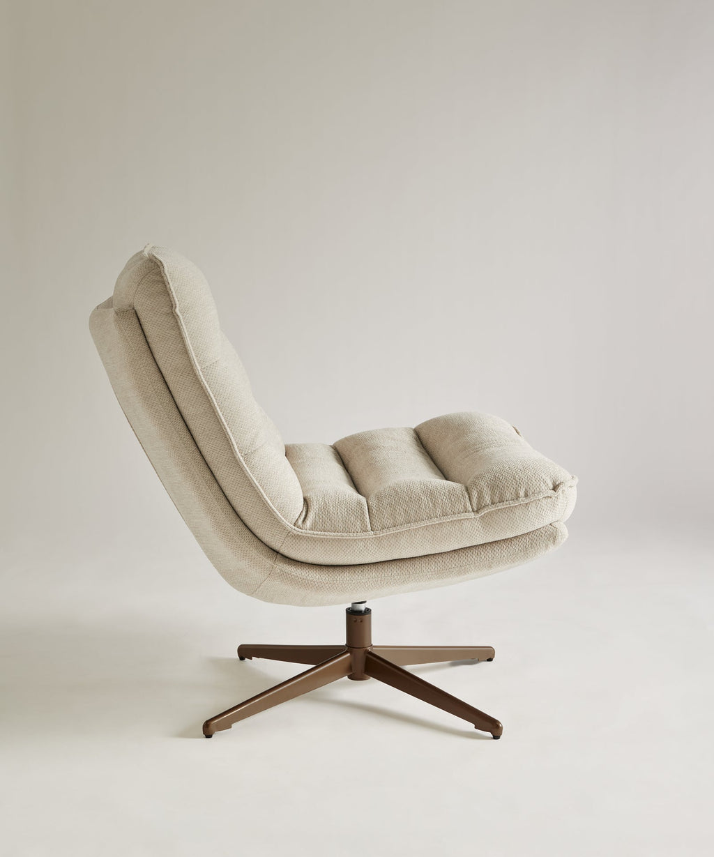 Fauteuil pivotant en tissu Allie
