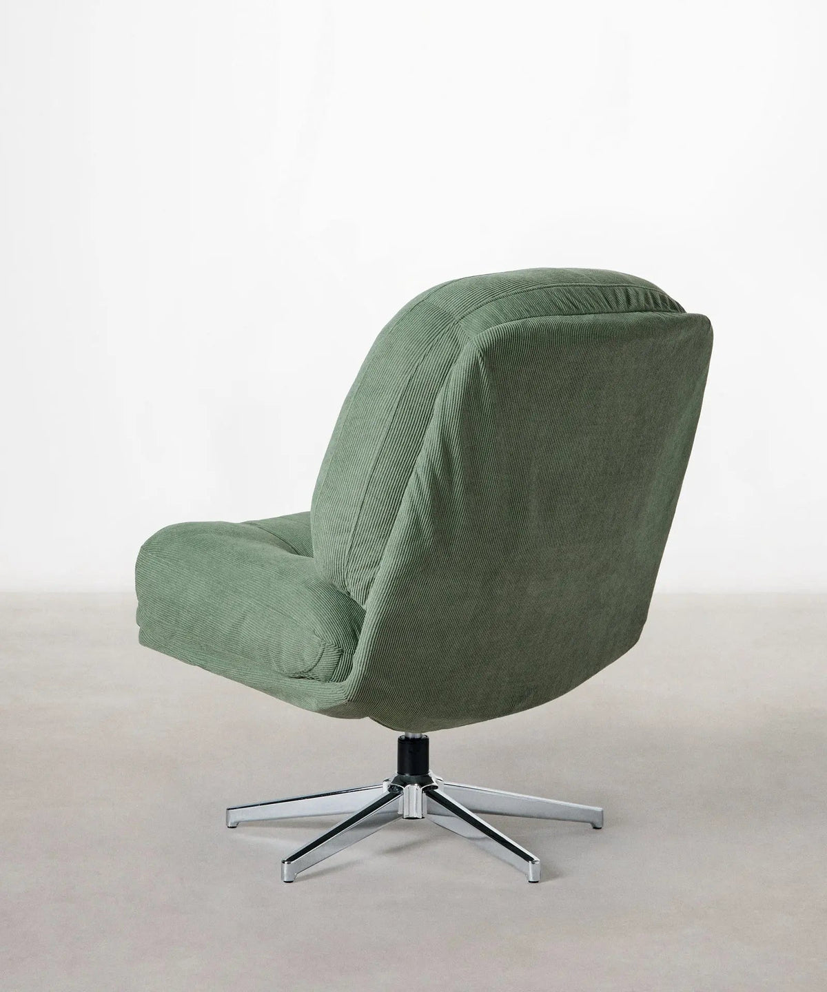 Fauteuil rotatif rembourré en velours côtelé Orbit