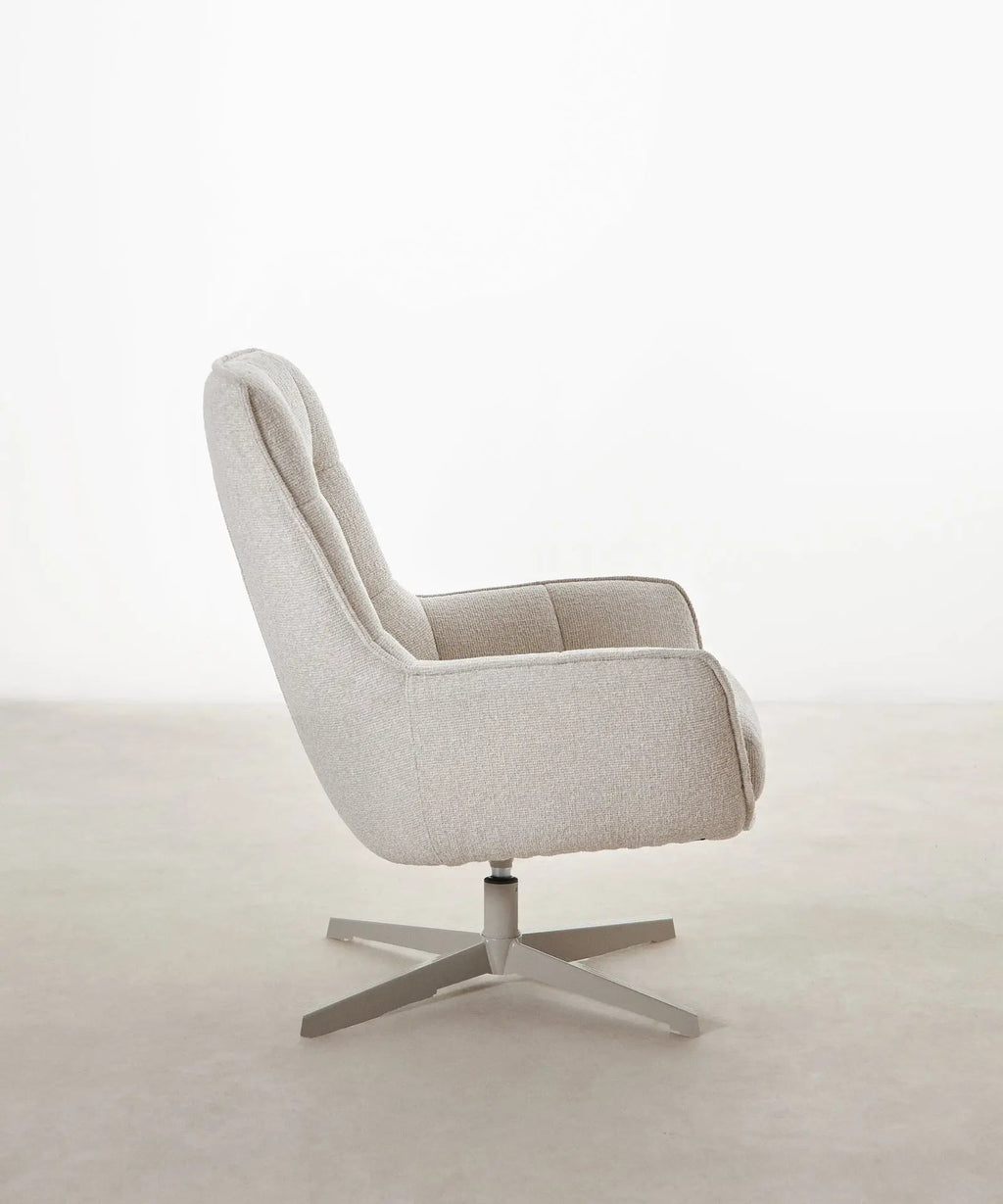 Fauteuil rotatif en tissu doux Alvar