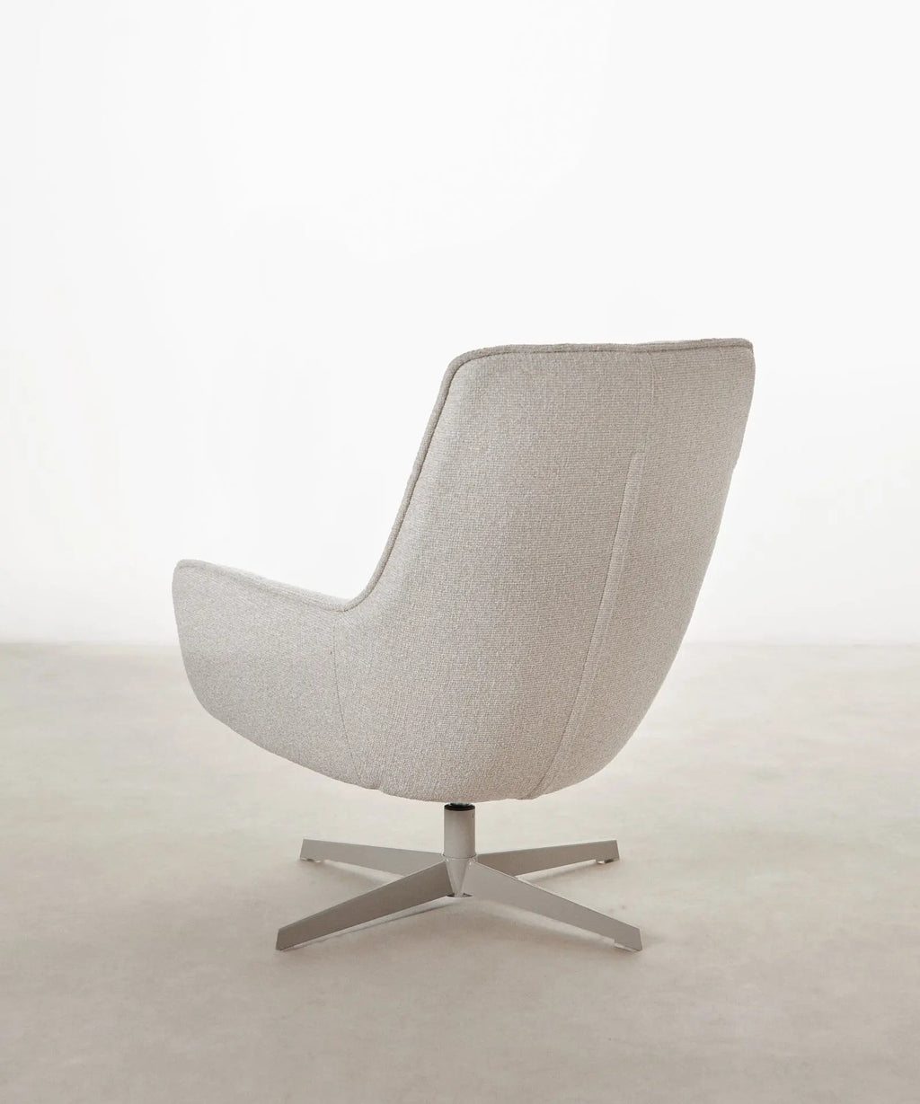 Fauteuil rotatif en tissu doux Alvar