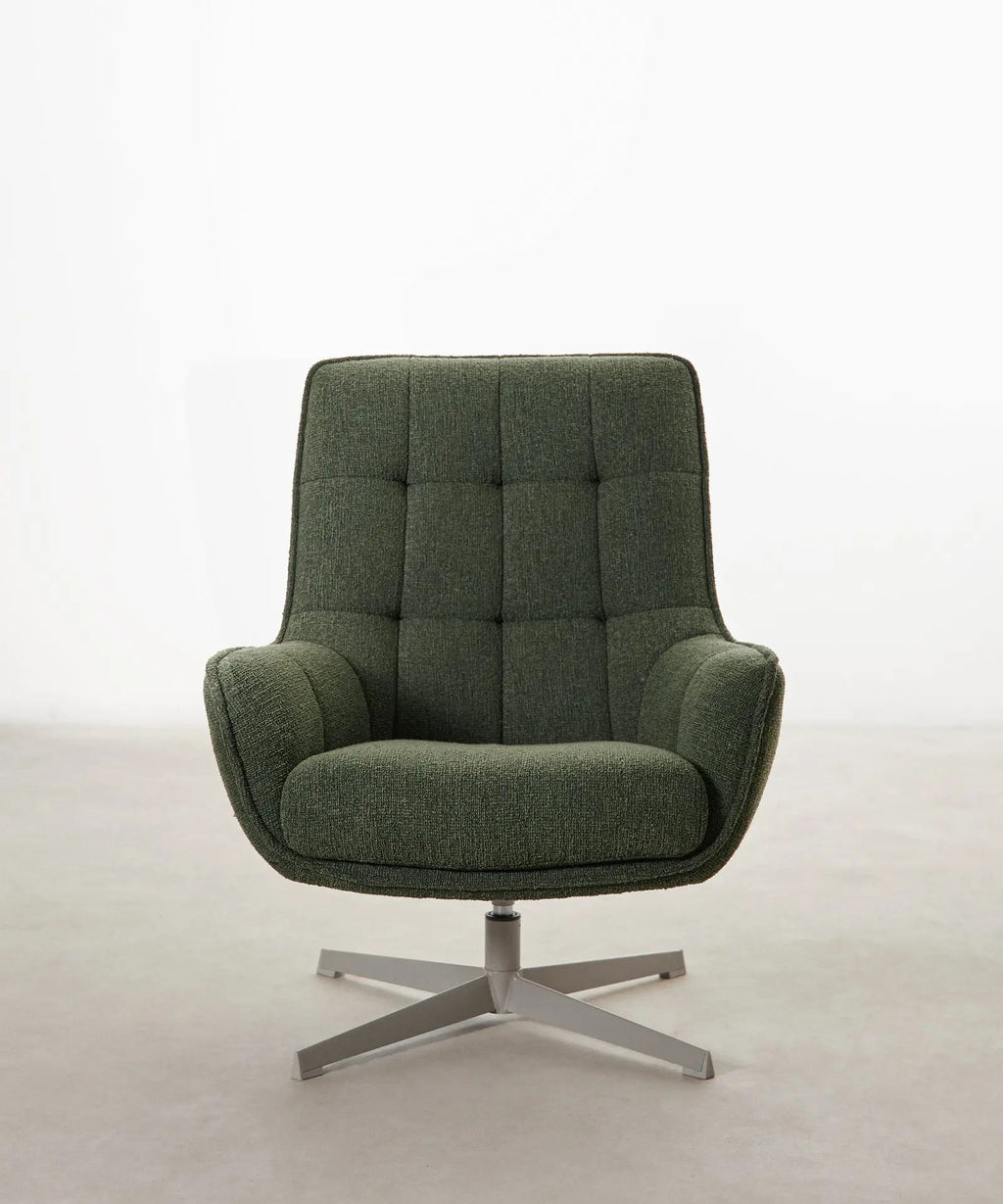 Fauteuil rotatif en tissu doux Alvar