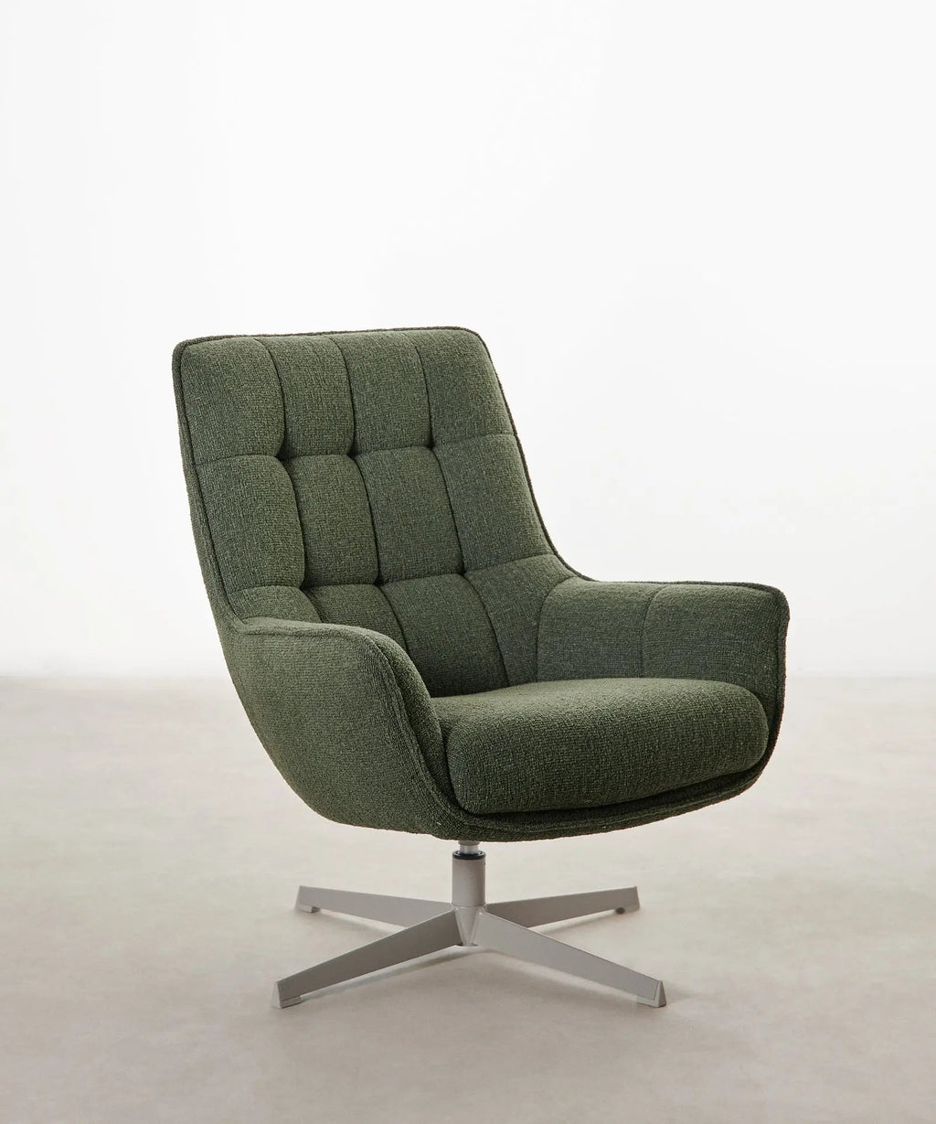 Fauteuil rotatif en tissu doux Alvar