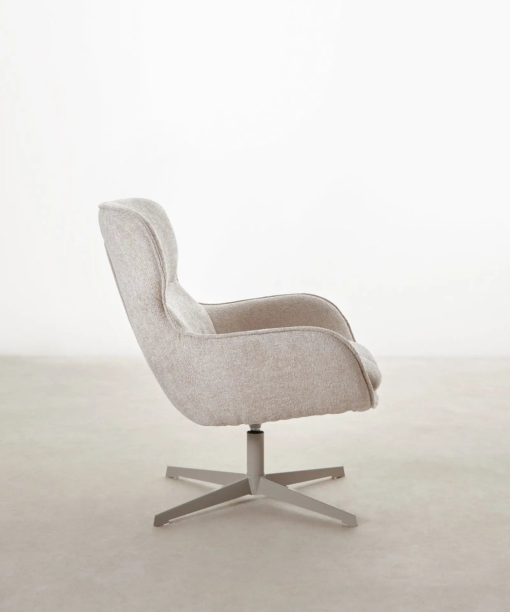 Fauteuil rotatif en tissu doux Norden
