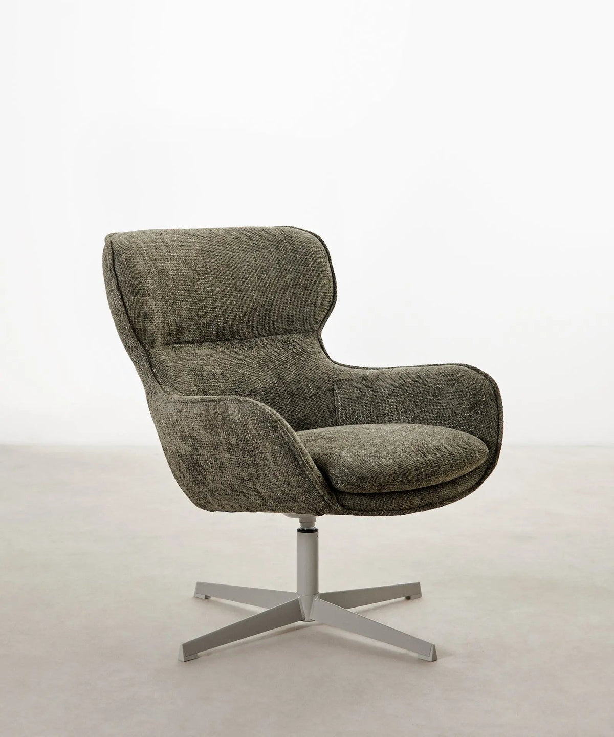 Fauteuil rotatif en tissu doux Norden