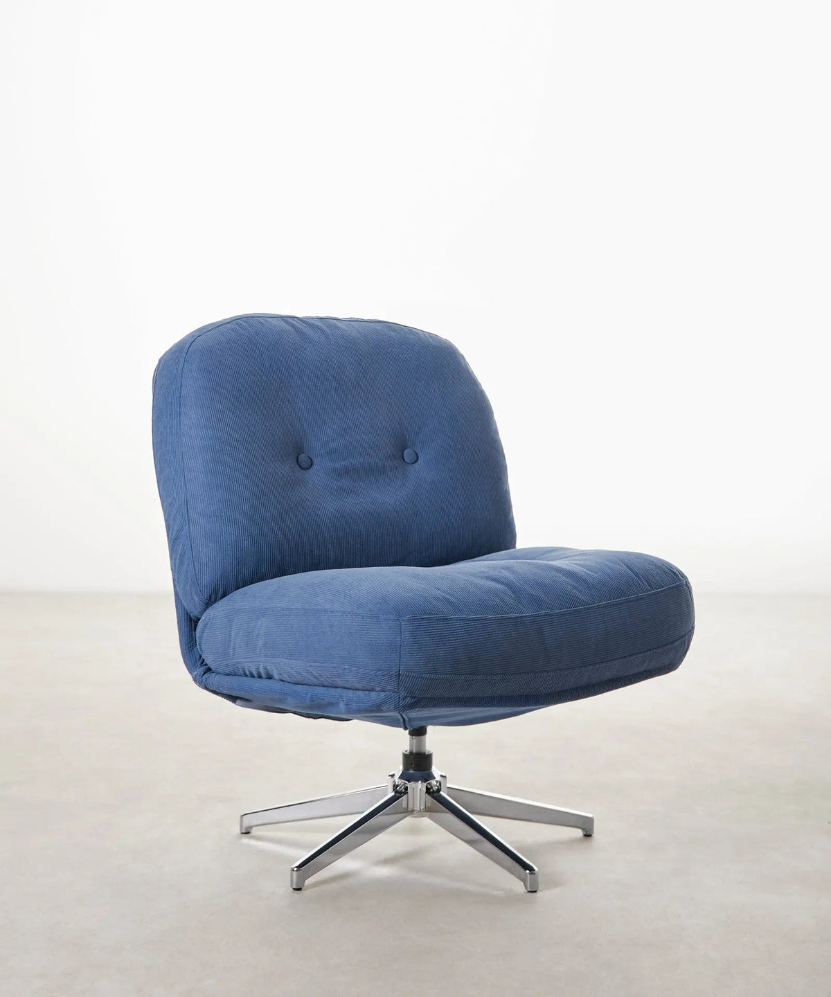 Fauteuil rotatif rembourré en velours côtelé Orbit