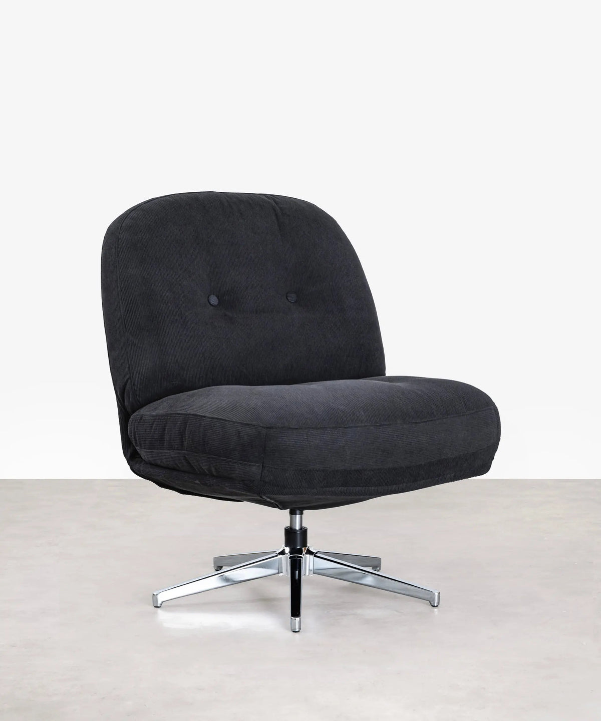 Fauteuil rotatif rembourré en velours côtelé Orbit