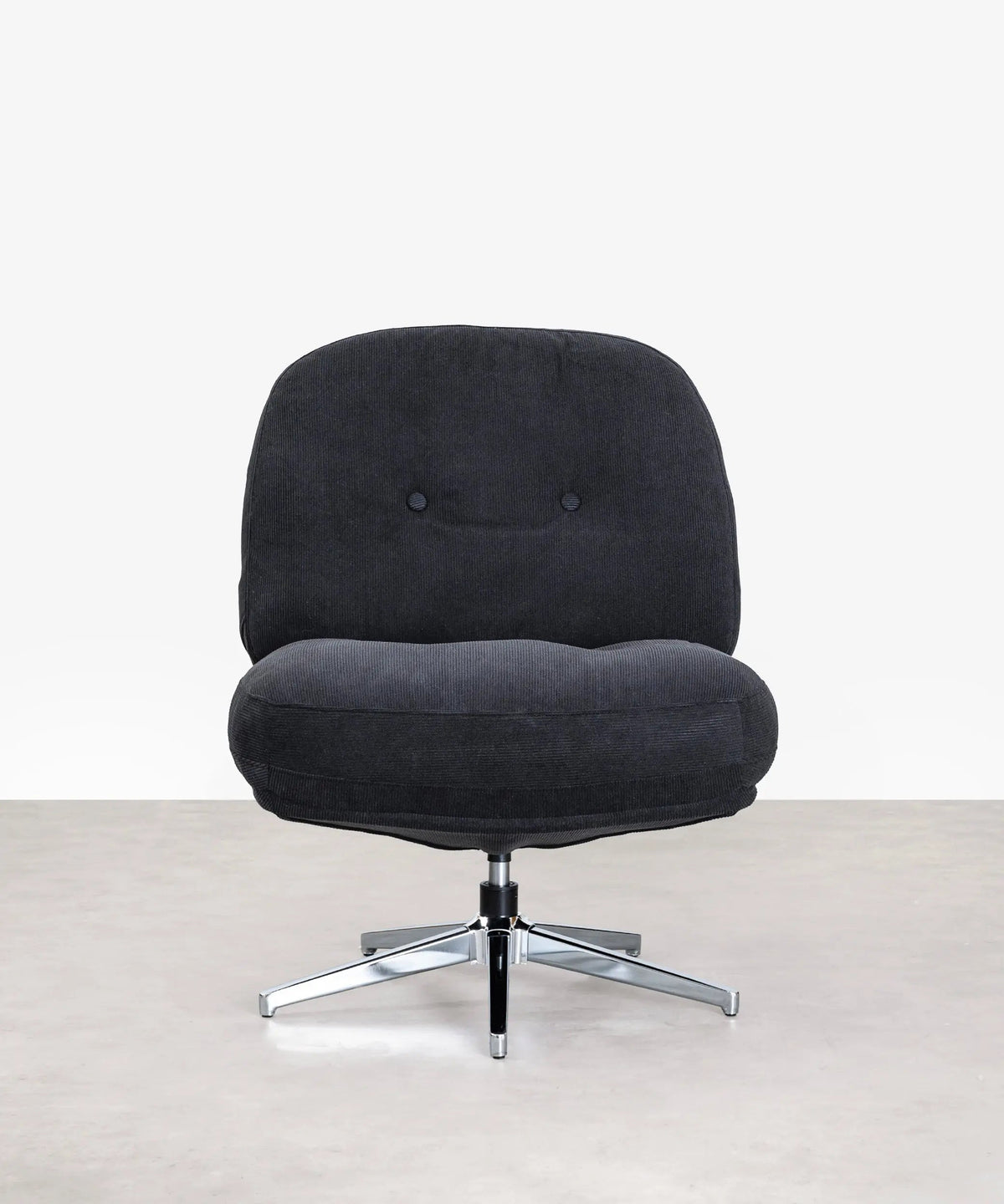 Fauteuil rotatif rembourré en velours côtelé Orbit