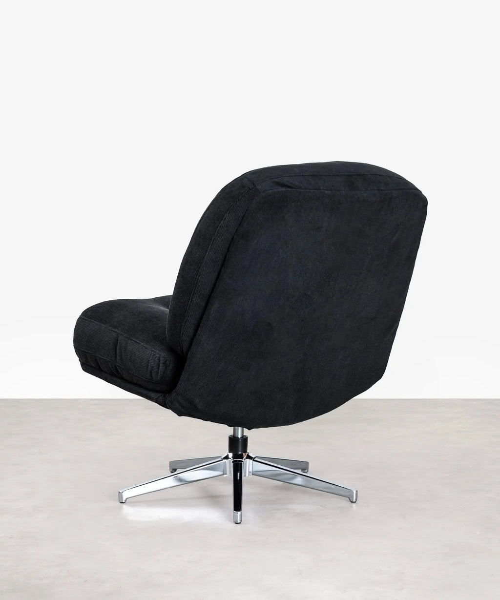 Fauteuil rotatif rembourré en velours côtelé Orbit
