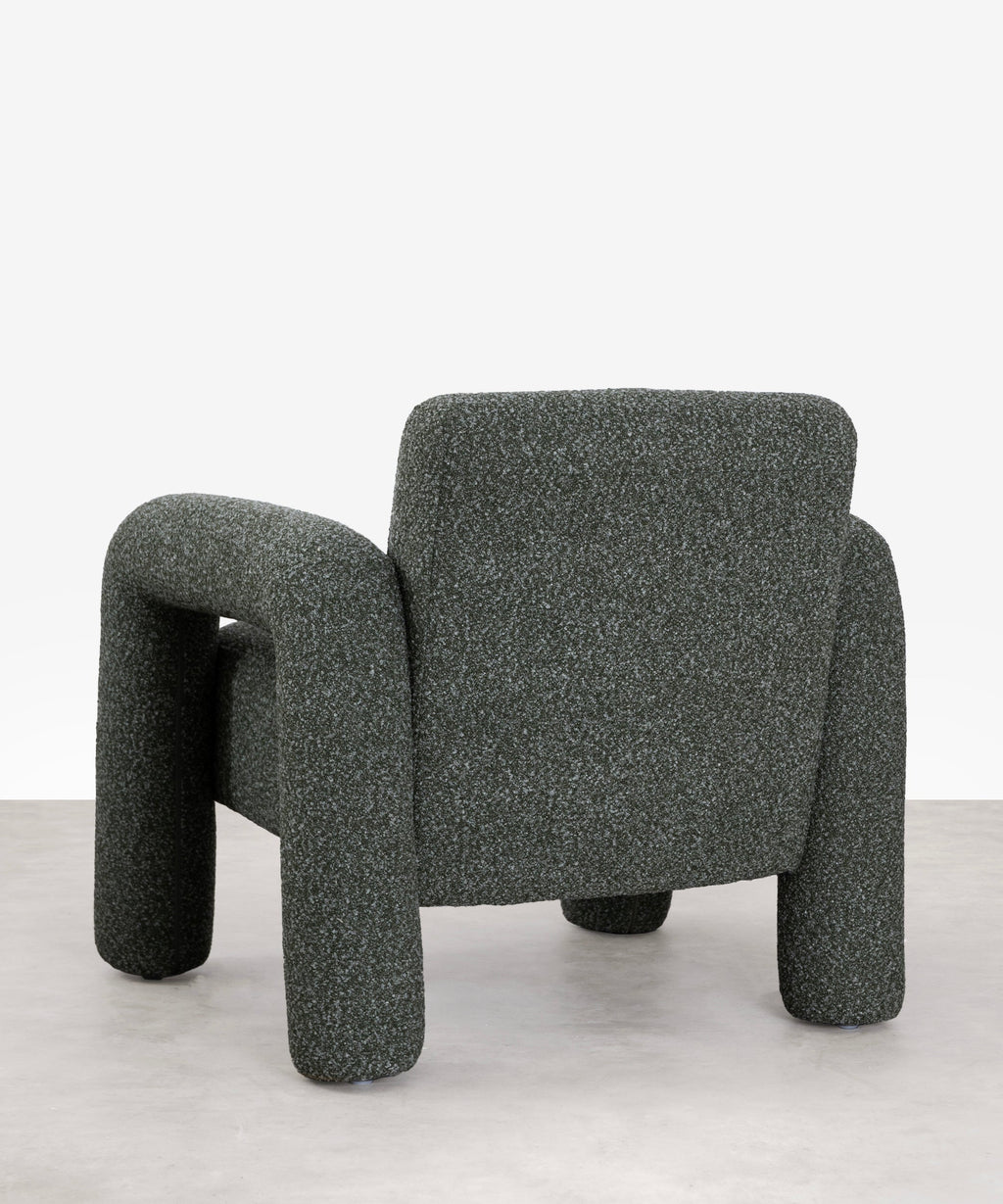 Fauteuil en tissu bouclé avec accoudoirs Cloud