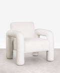 Fauteuil en tissu bouclé avec accoudoirs Cloud