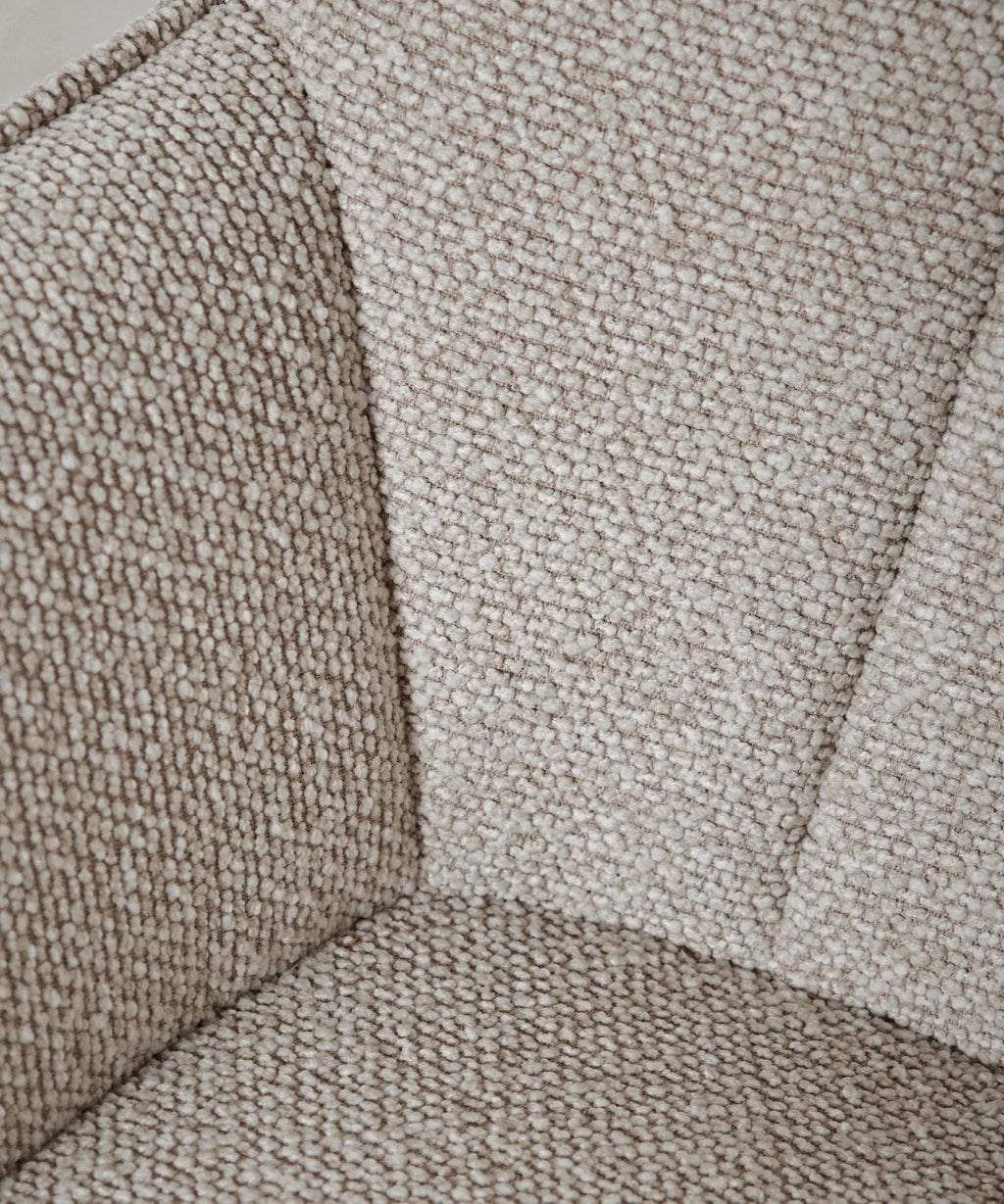 Fauteuil Revêtu de Tissu Bouclé avec Repose-Pieds Elska