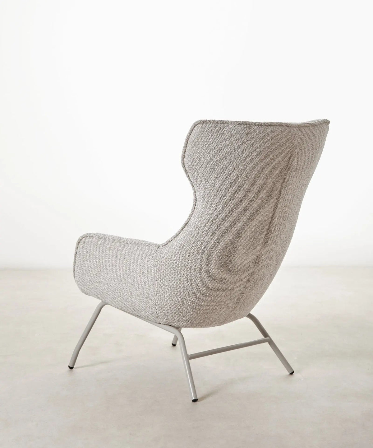 Fauteuil Revêtu de Tissu Bouclé avec Repose-Pieds Elska