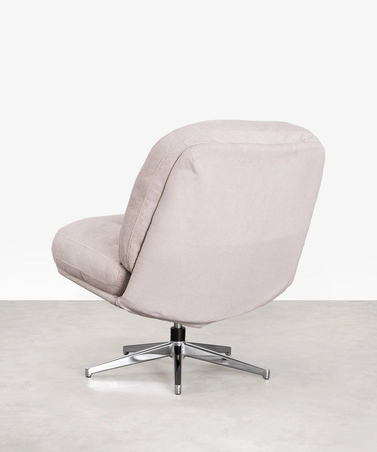 Fauteuil rotatif rembourré en velours côtelé Orbit