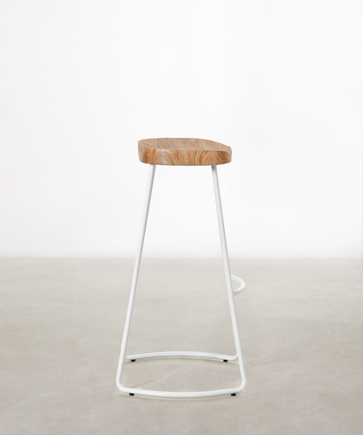 Tabouret haut réglable en acier et bois Mel