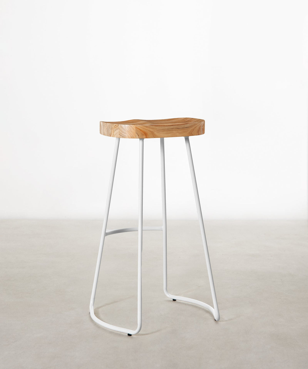 Tabouret haut réglable en acier et bois Mel