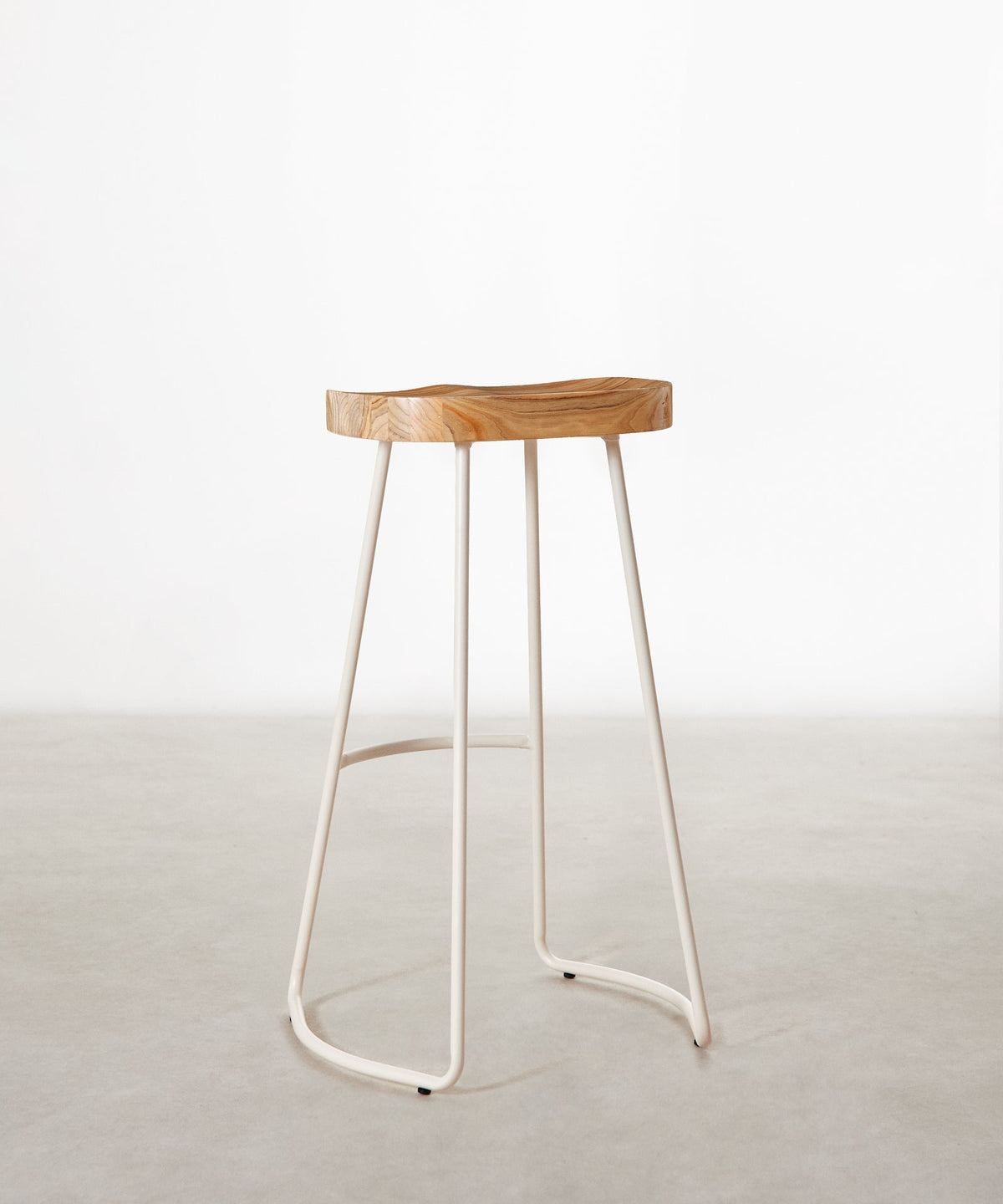 Tabouret haut réglable en acier et bois Mel
