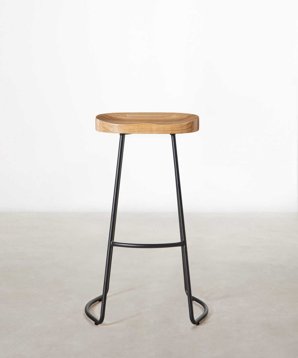 Tabouret haut réglable en acier et bois Mel