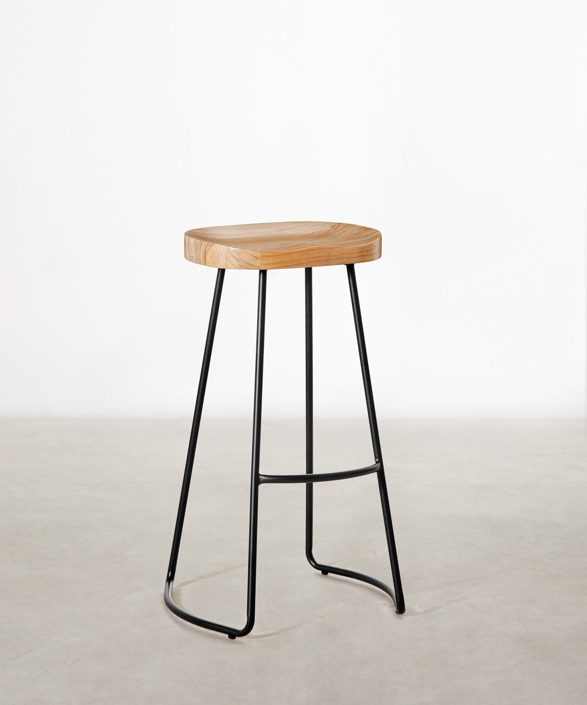 Tabouret haut réglable en acier et bois Mel