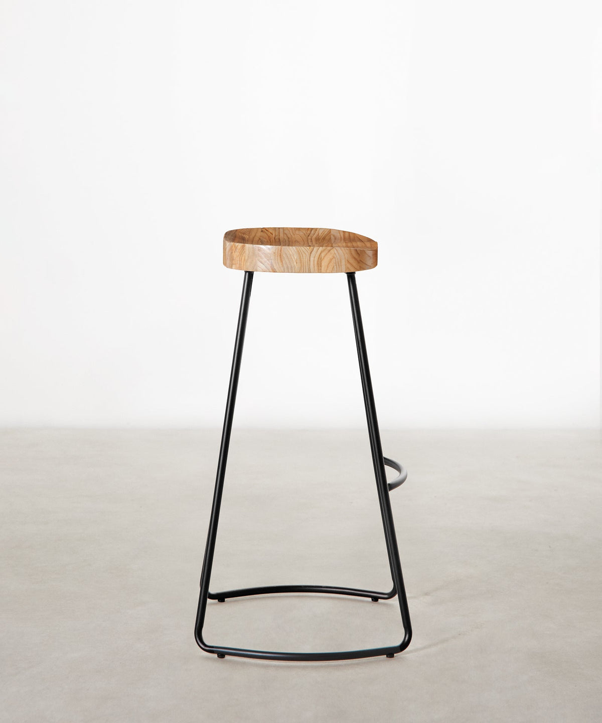 Tabouret haut réglable en acier et bois Mel