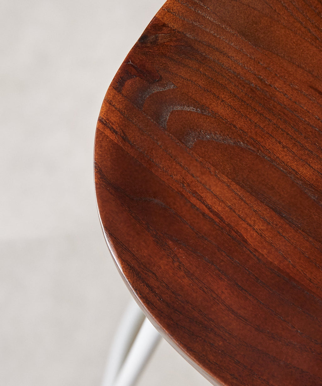 Tabouret haut réglable en acier et bois Mel
