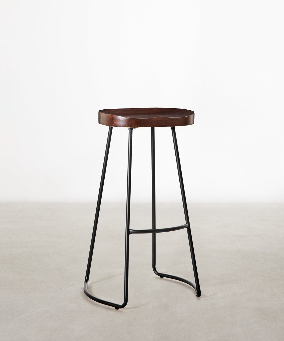 Tabouret haut réglable en acier et bois Mel